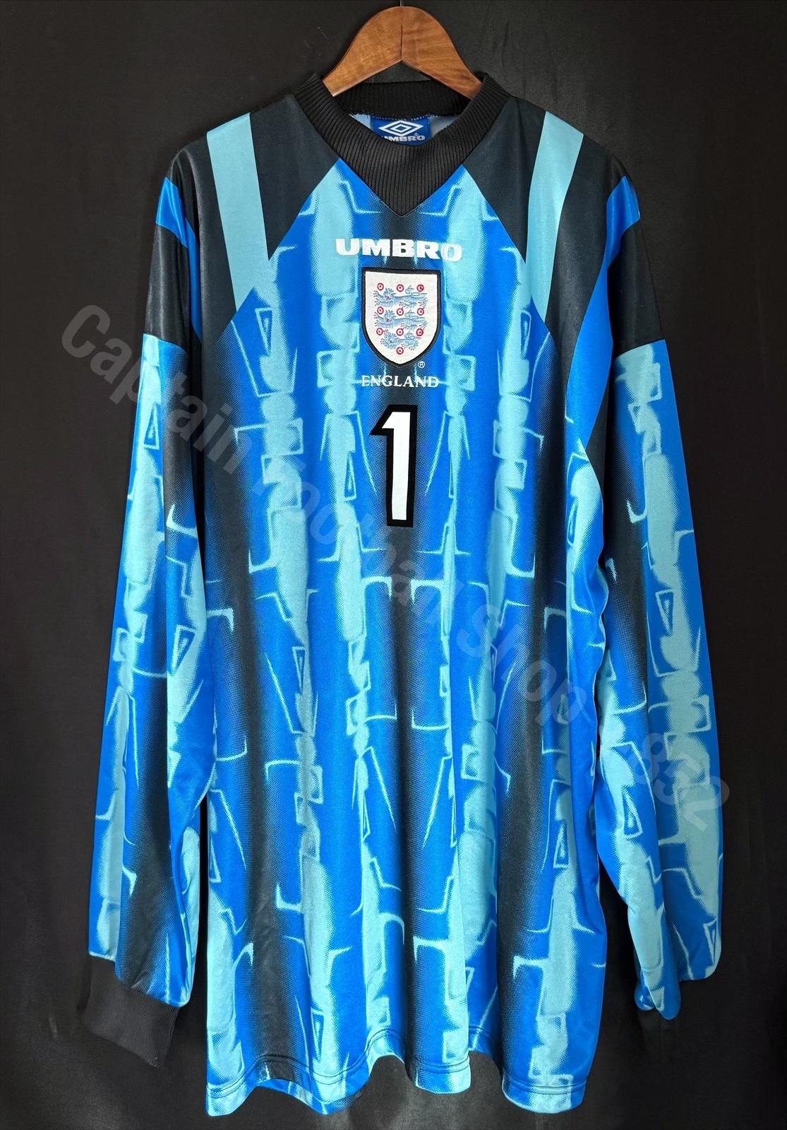 (Match Issue) England 1997-1999 Umbro Goalkeeper Match Issue Shirt #1 SEAMAN
