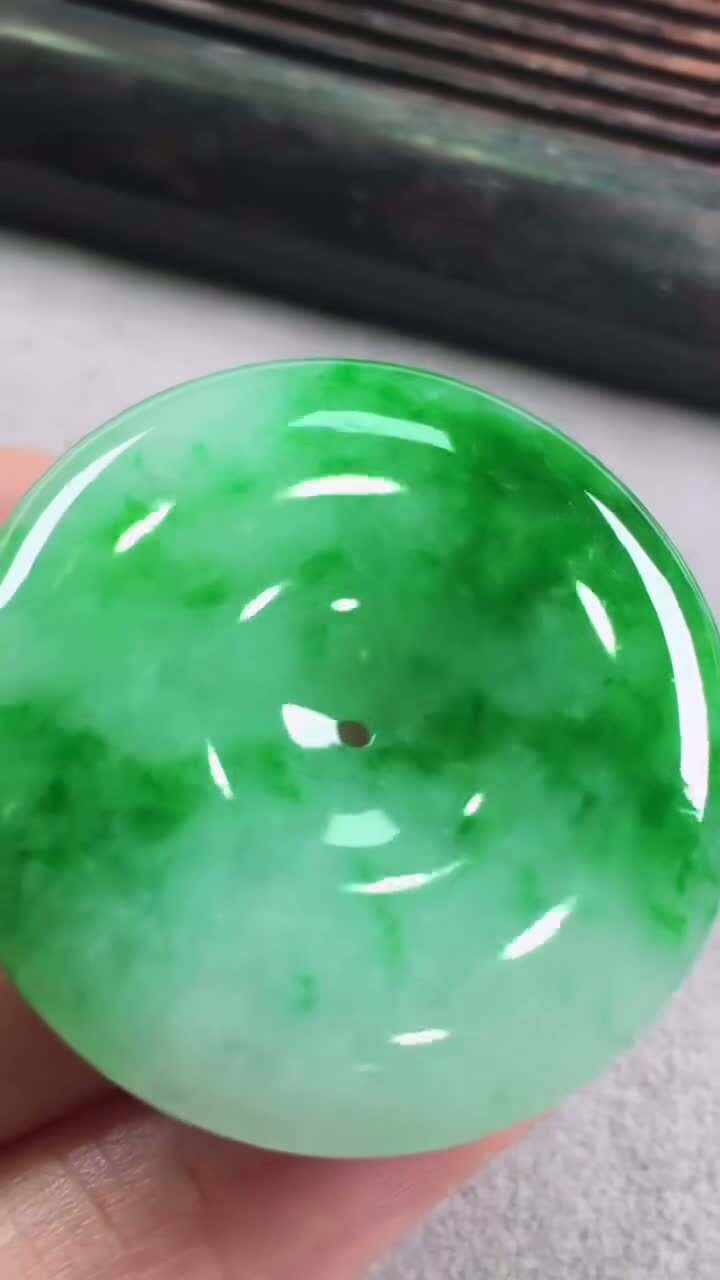 翡翠平安扣 (33.1mm直徑),天然翡翠A玉, 緬甸玉, Jade, Jadeite