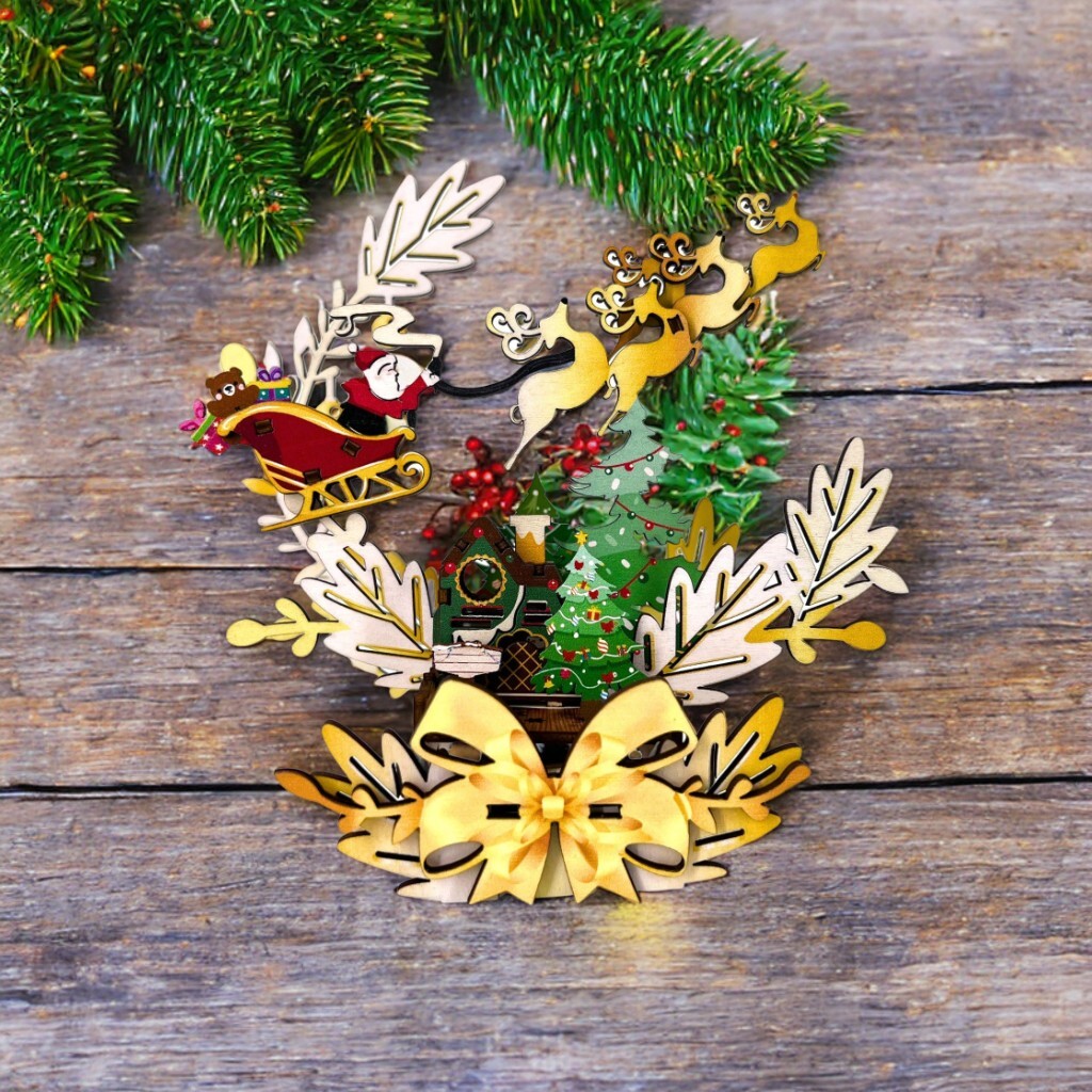 Team Green 3D Plywood Puzzle - Christmas Moodlight - Christmas Eve