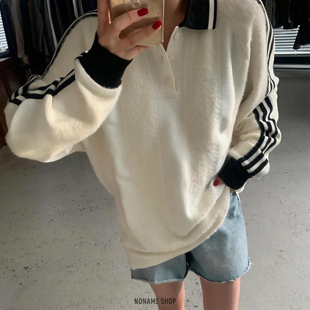 ADIDAS ORIGINALS KNITTED 條紋 翻領 針織 長袖 兩色 (男/女同款)