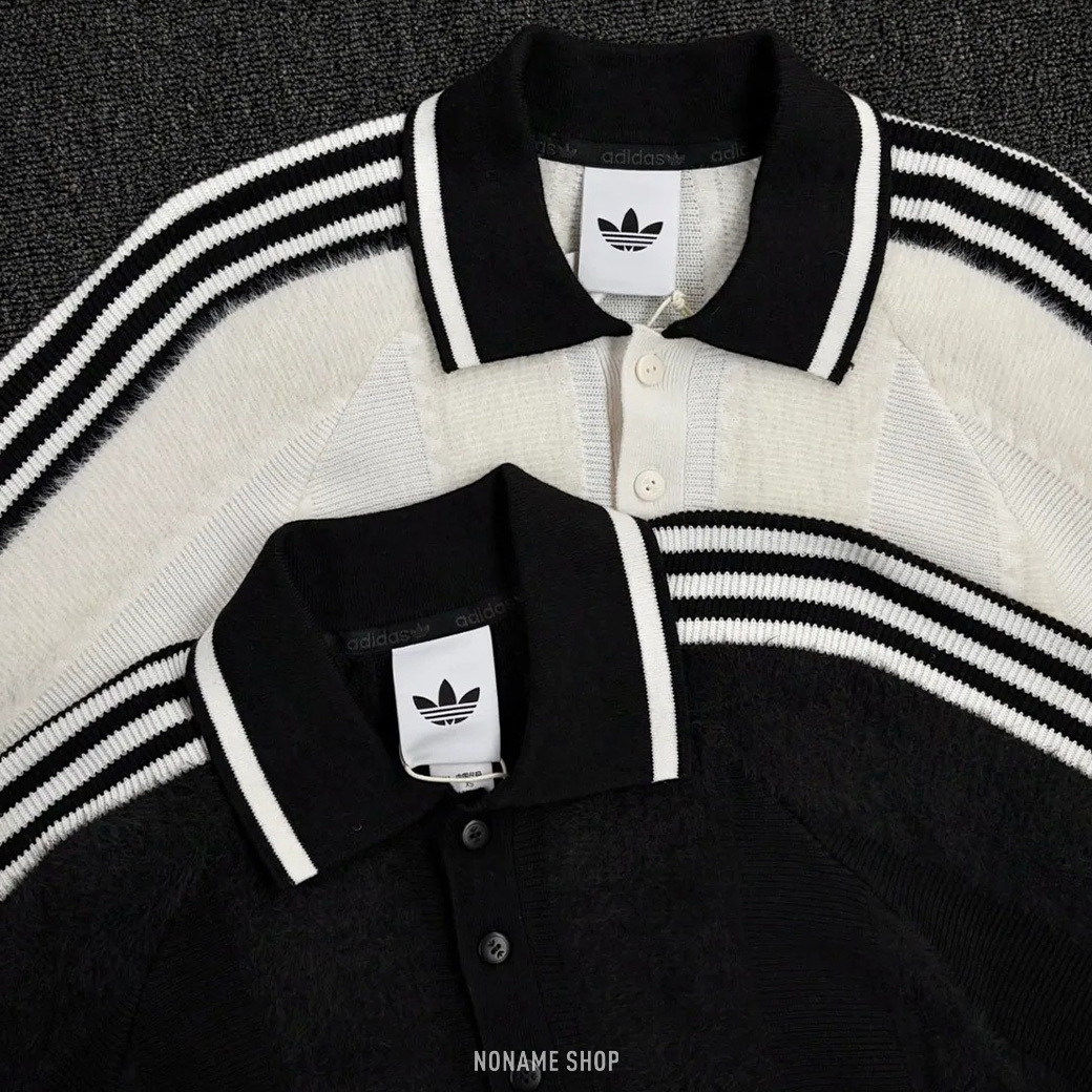 ADIDAS ORIGINALS KNITTED 條紋 翻領 針織 長袖 兩色 (男/女同款)