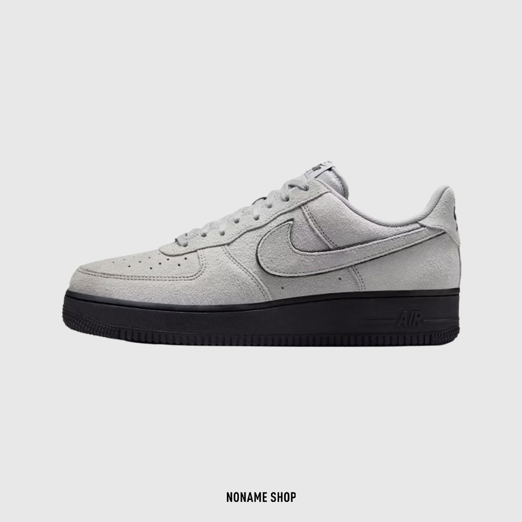 NIKE AIR FORCE 1 '07 復古 麂皮 黑底 羊毛灰 低筒 (男款)