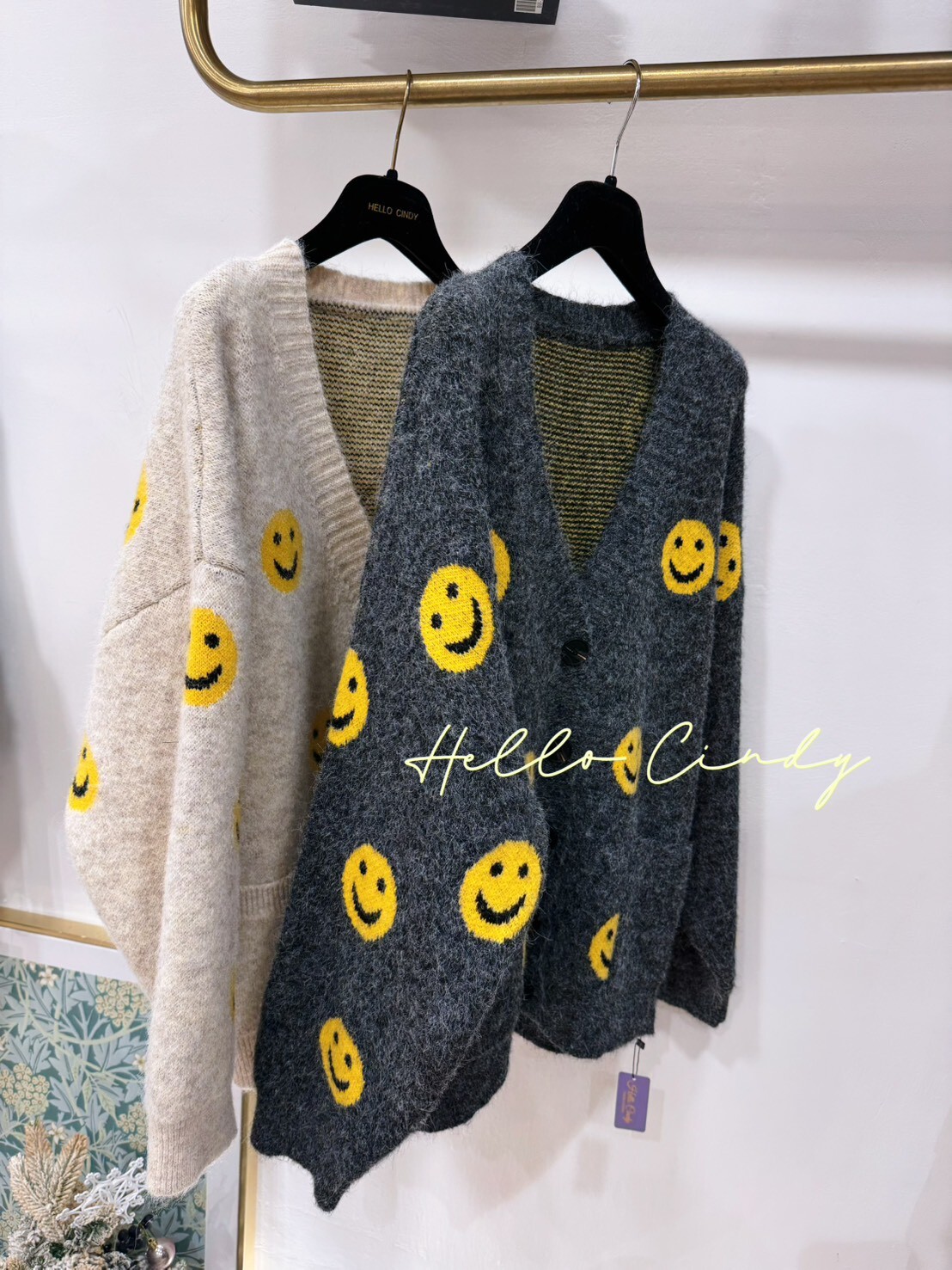 B12009 可可愛愛滿滿微笑重磅針織外套