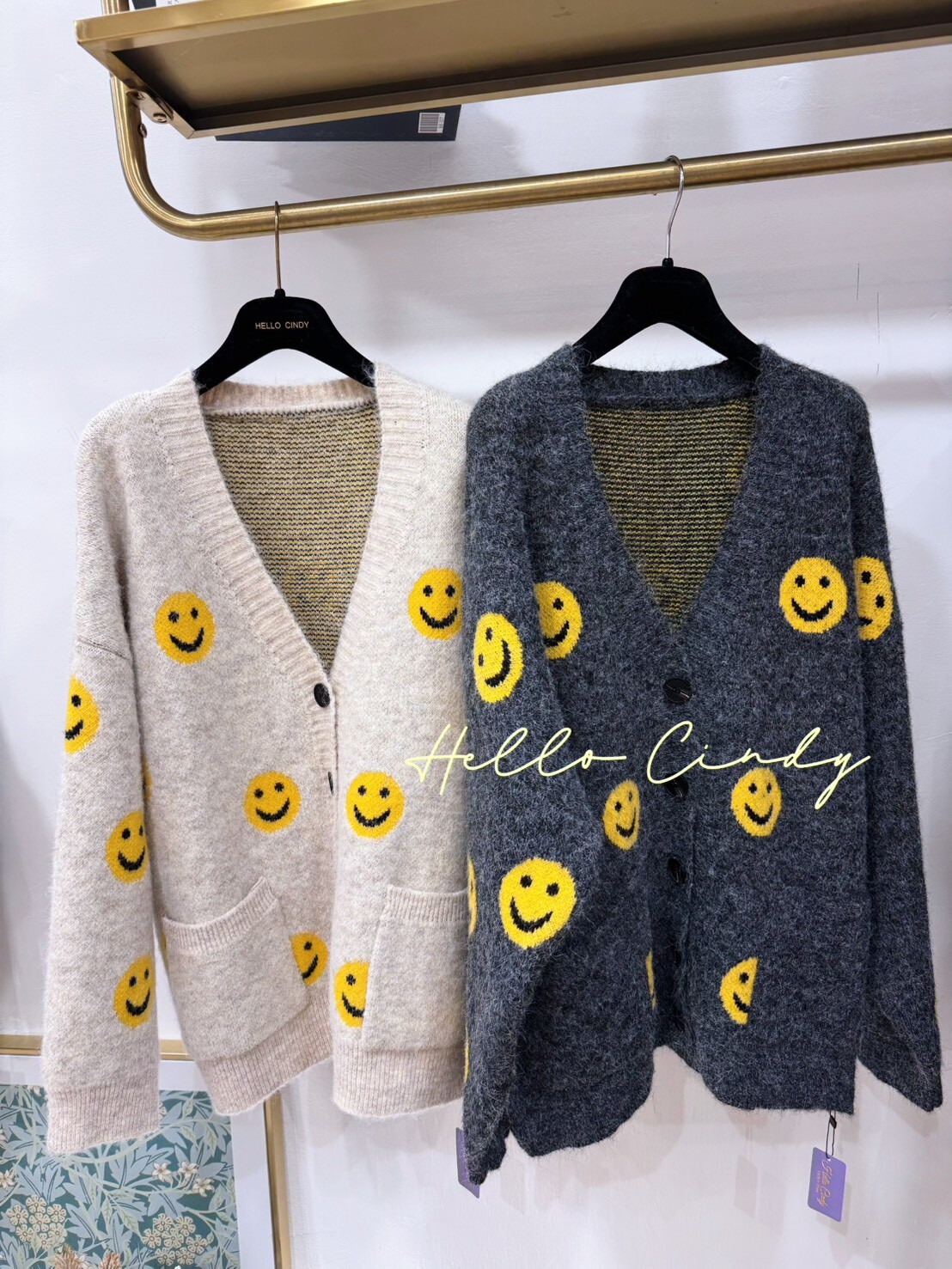 B12009 可可愛愛滿滿微笑重磅針織外套