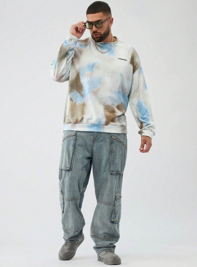 KADMAX大尺碼-大碼男圓領混色染布大學TEE〈KSMS2677〉