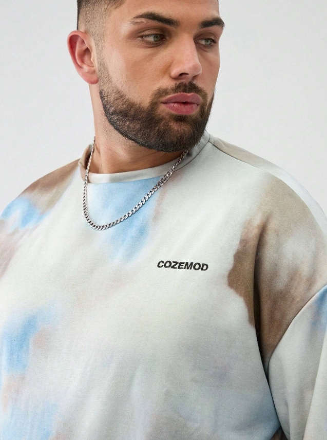 KADMAX大尺碼-大碼男圓領混色染布大學TEE〈KSMS2677〉