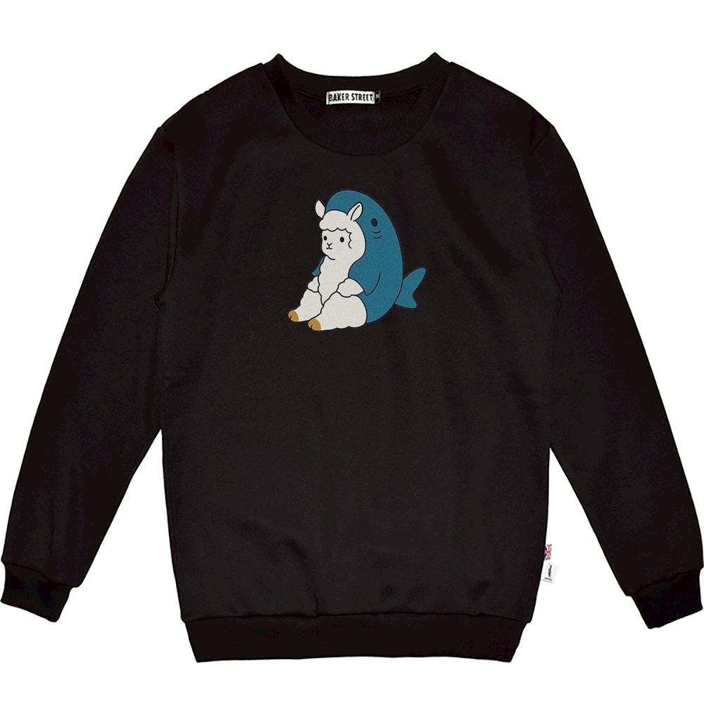 Mofupaca羊駝鯊魚 高磅數長袖圓T