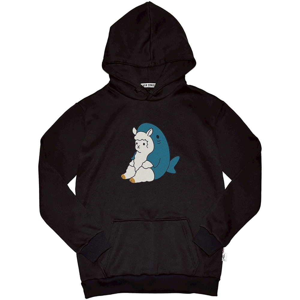 Mofupaca羊駝鯊魚 高磅數長袖帽T