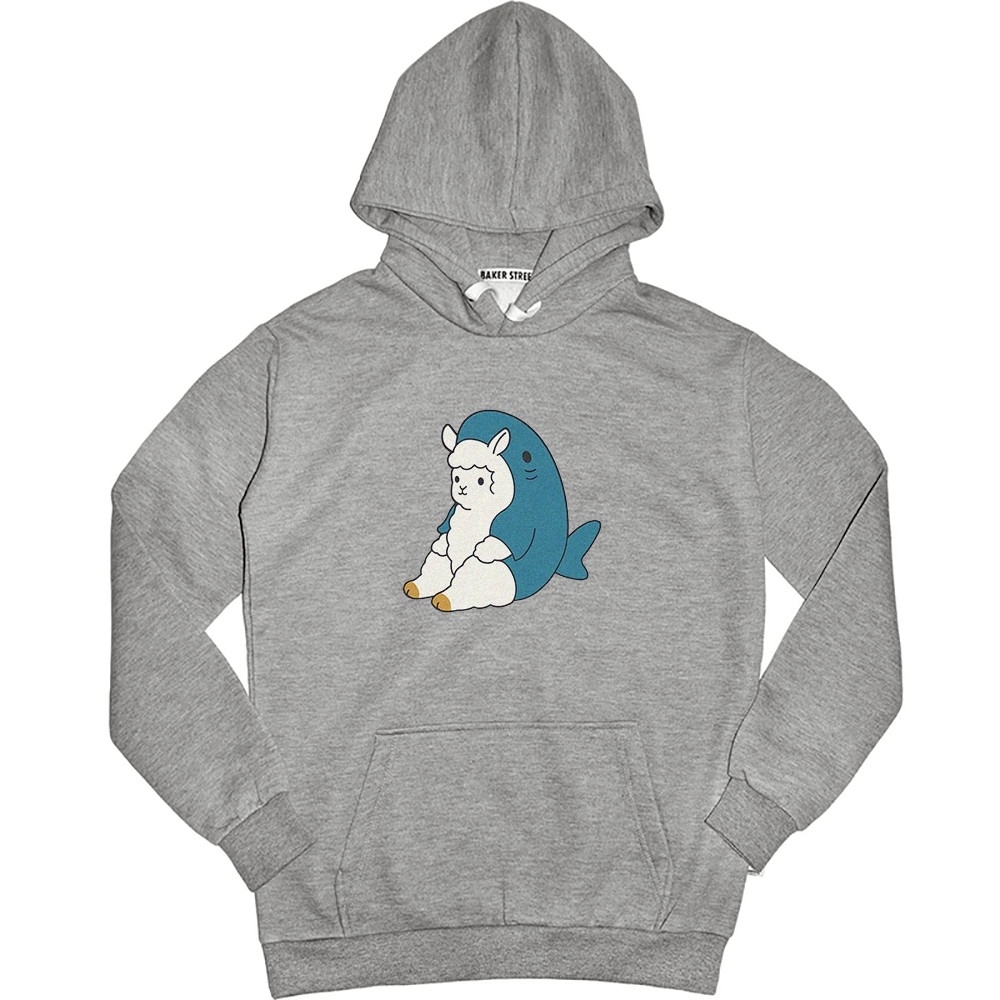 Mofupaca羊駝鯊魚 高磅數長袖帽T