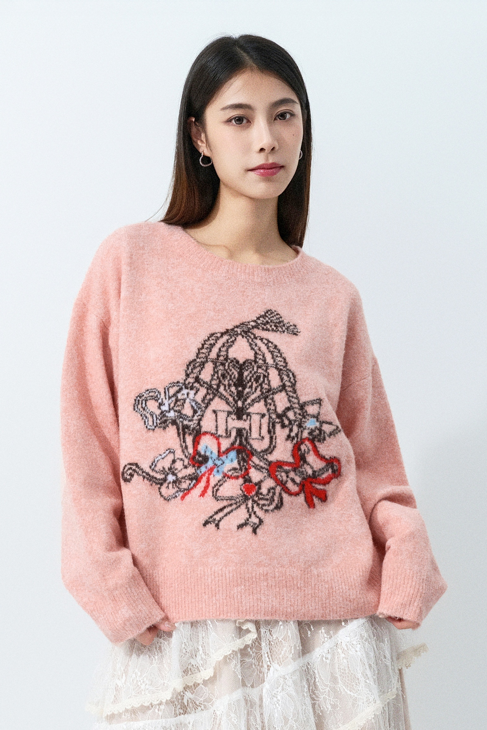 蝴蝶結織花冷衫 (預購產品）