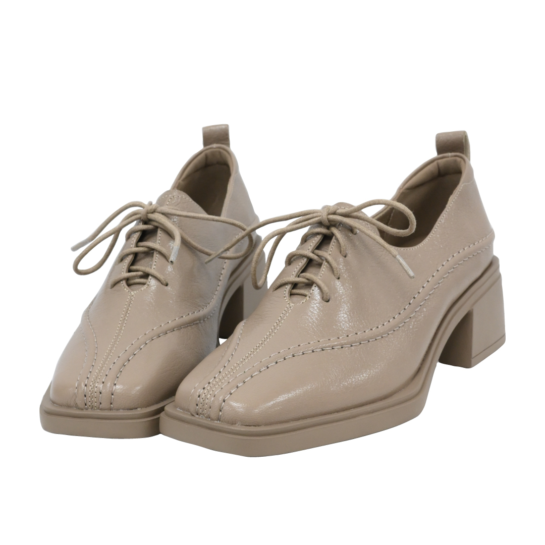 (現+預) 極軟車線粗跟牛津鞋 -2色