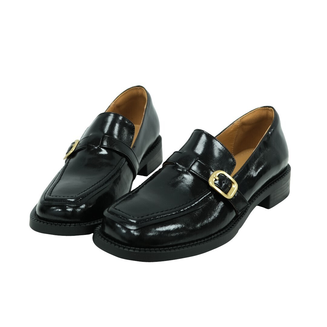 (現+預) 小方頭側釦樂福鞋- 2色