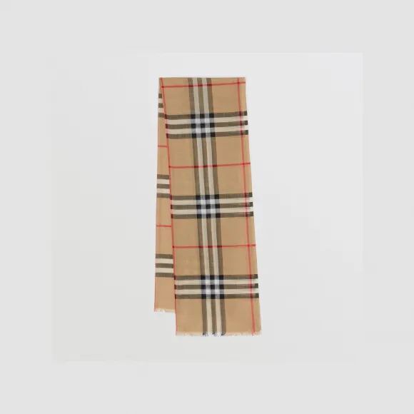 【預購】BURBERRY LS1203501 羊毛蠶絲頸巾 (220 X 70cm)