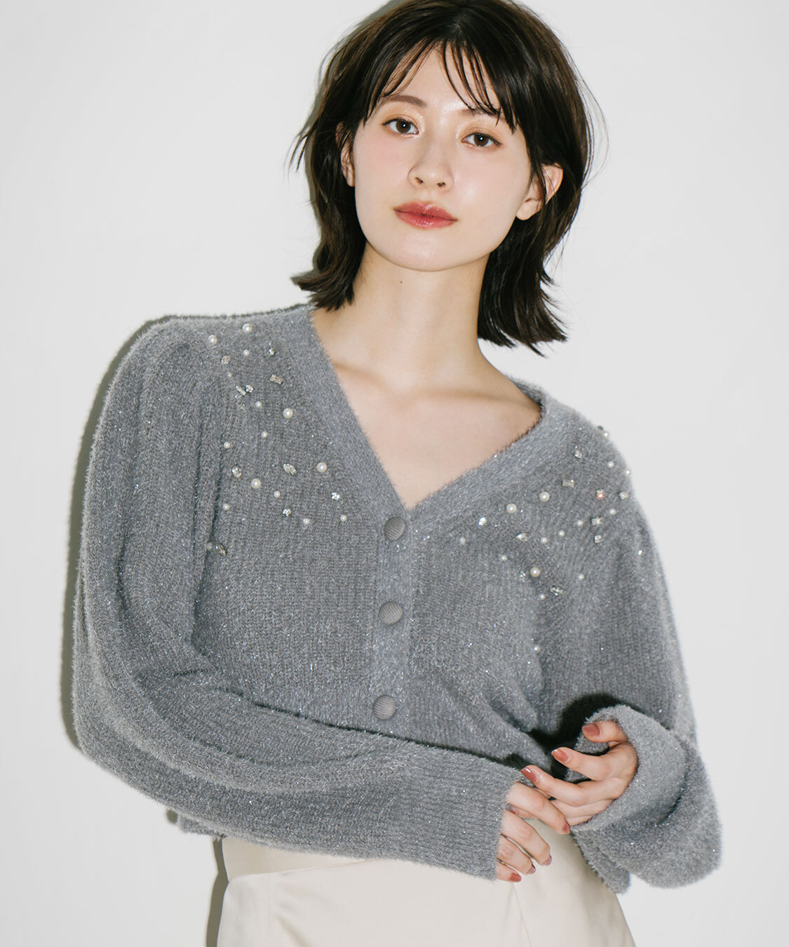 [預購] COCO DEAL 寶石紐扣針織開襟衫