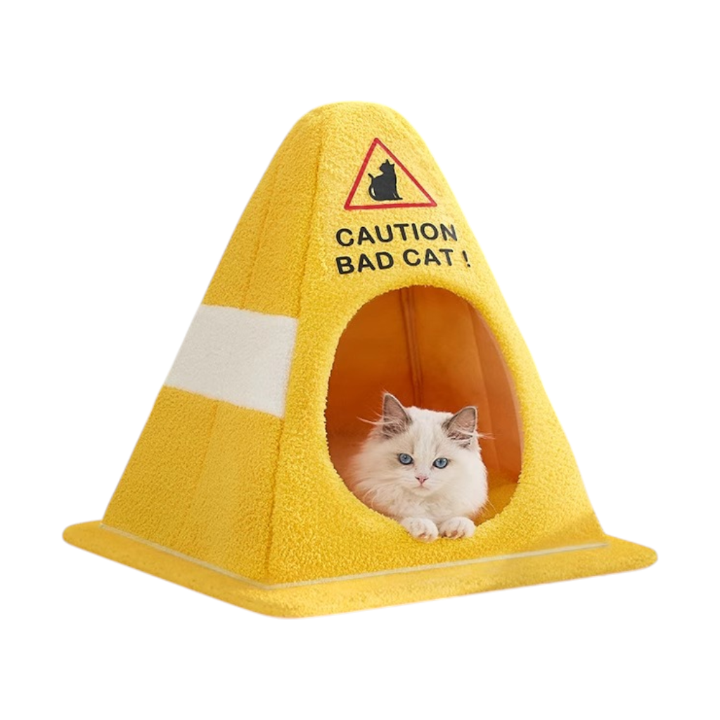 小心貓咪!! 雪糕筒造型保暖窩 (黃色)
