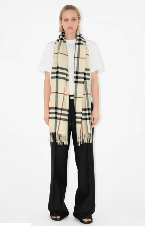 【預購】BURBERRY LS1203503 山羊絨頸巾 (200 X 52cm)