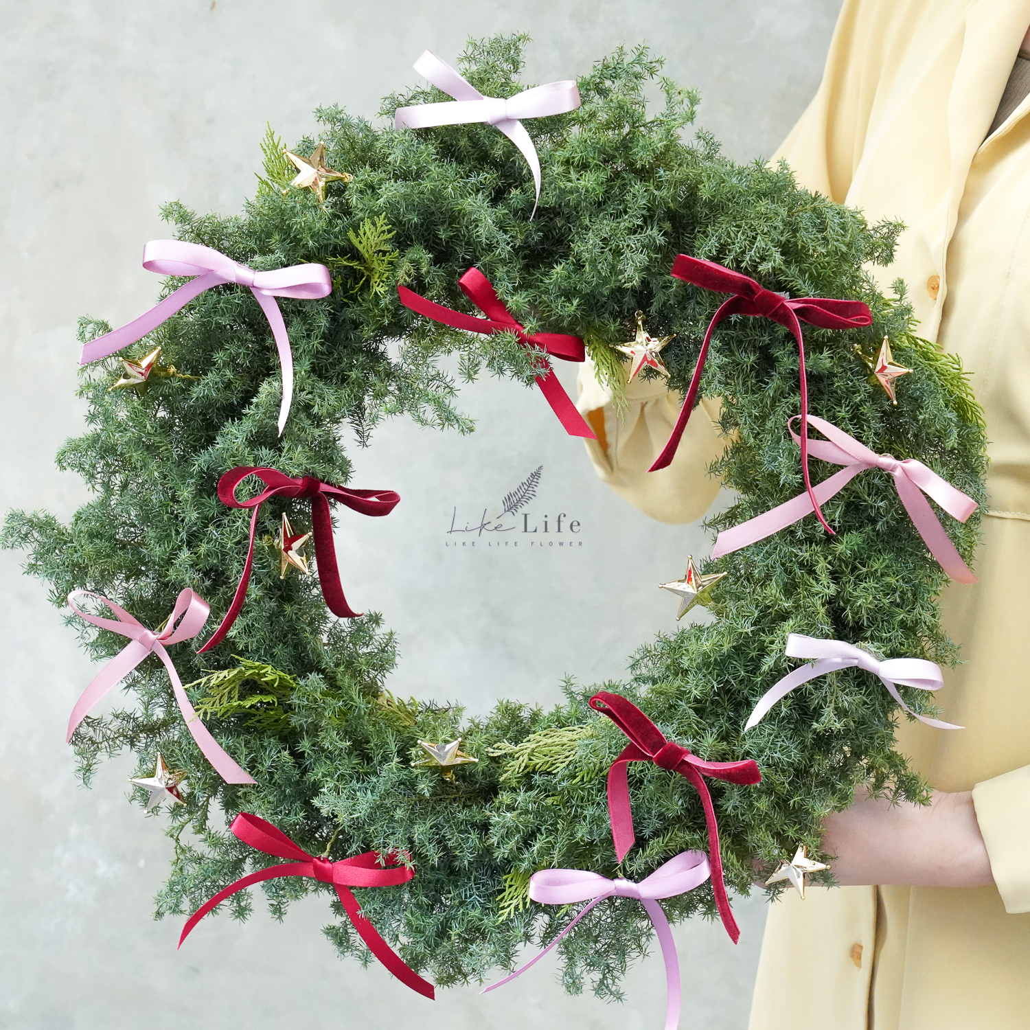 聖誕花圈-蝴蝶結派對