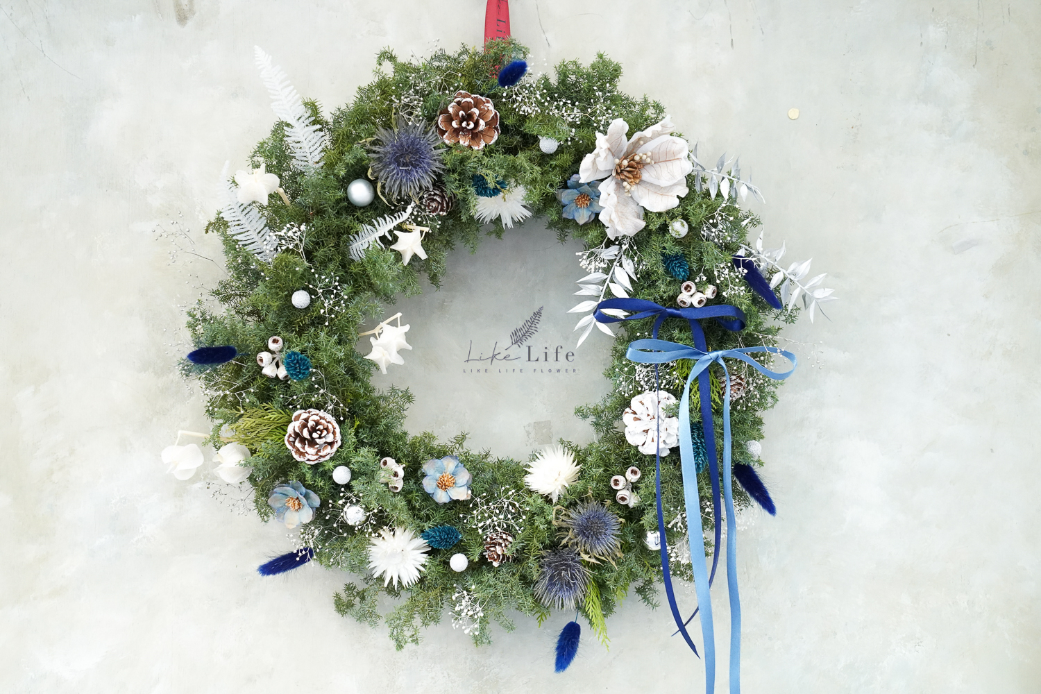 聖誕花圈北歐藍,聖誕花圈推薦3