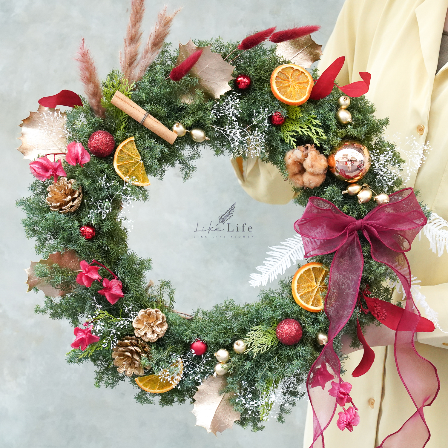 復古紅,聖誕花圈,聖誕花圈推薦,聖誕節花圈哪裡買
