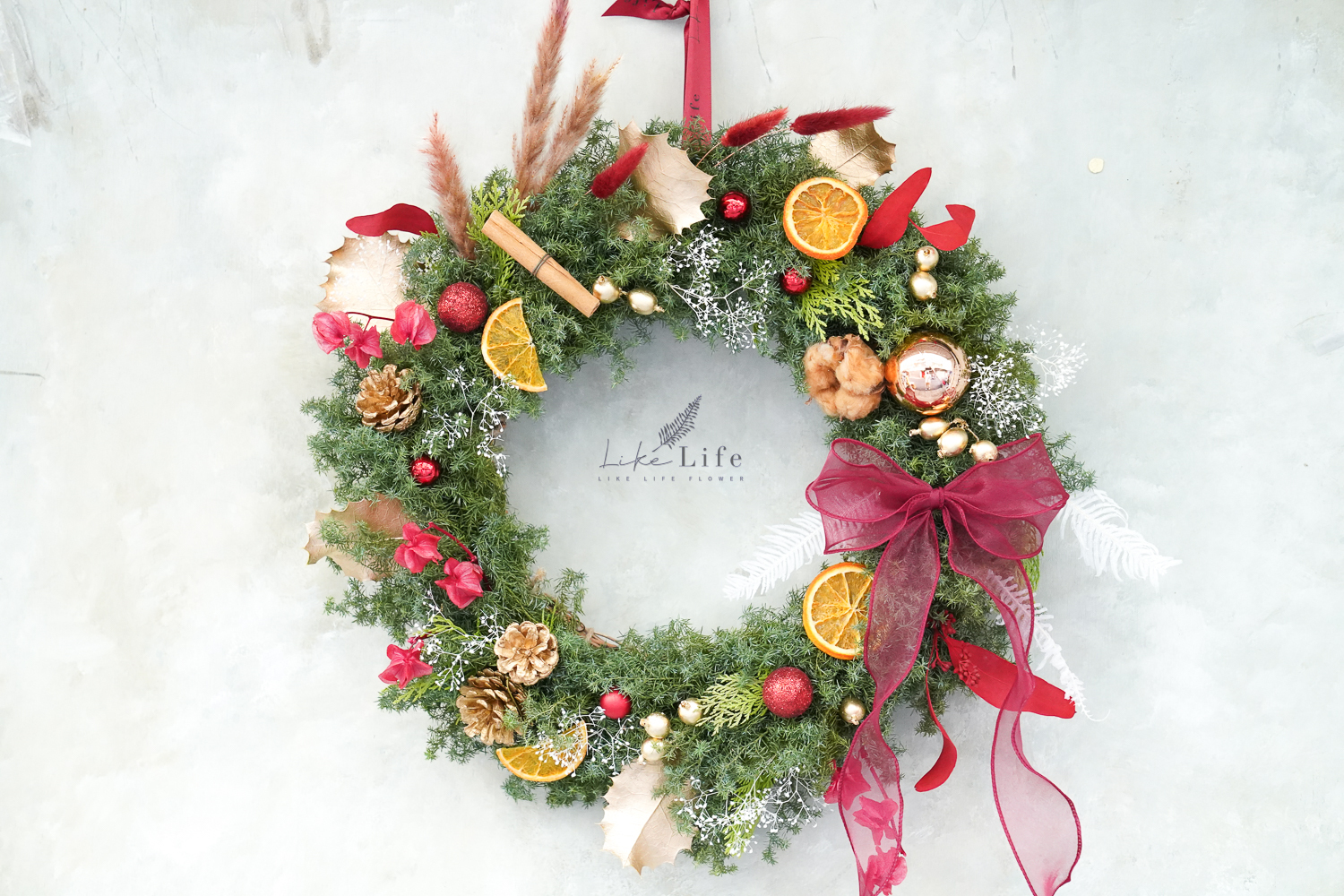 復古紅,聖誕花圈,聖誕花圈推薦,聖誕節花圈哪裡買2