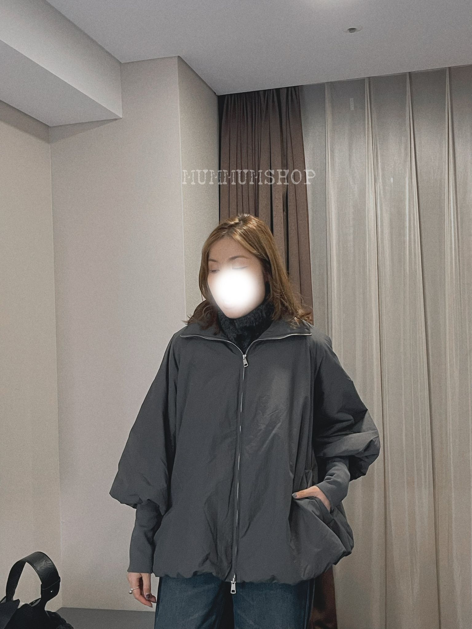 0212917a/高領企鵝手袖厚外套 54/54/27