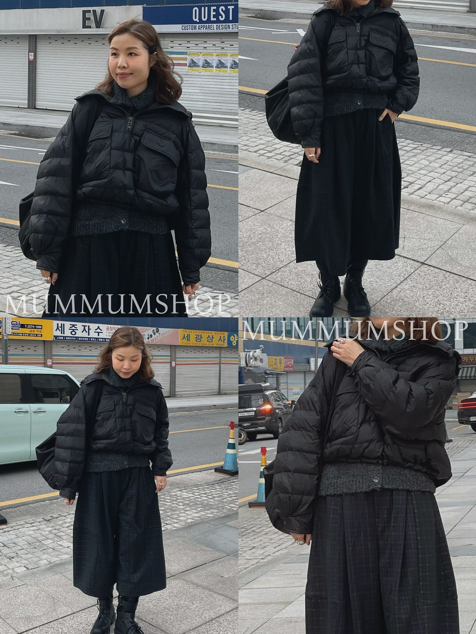 0212918a/兩大口袋半拉鏈羽絨服 56/56/22