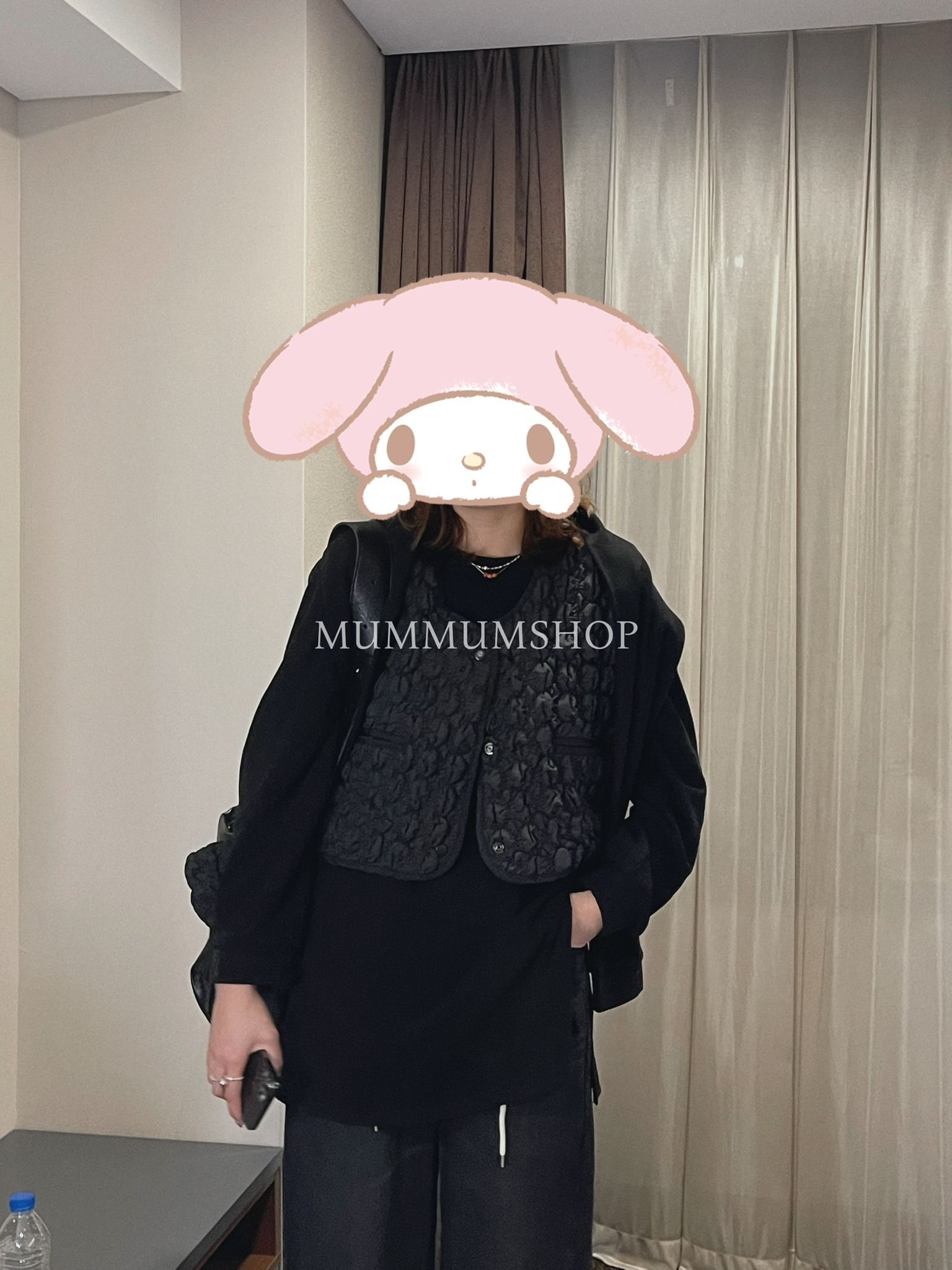 0212991a/泡泡鈕扣短背心外搭 44/42/19