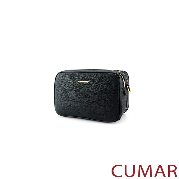 CUMAR|雙層拉鍊真皮斜/肩背相機包