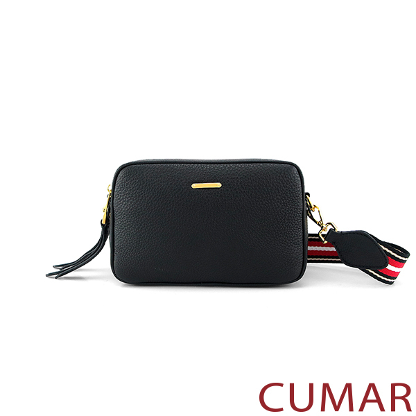CUMAR|雙層拉鍊真皮斜/肩背相機包