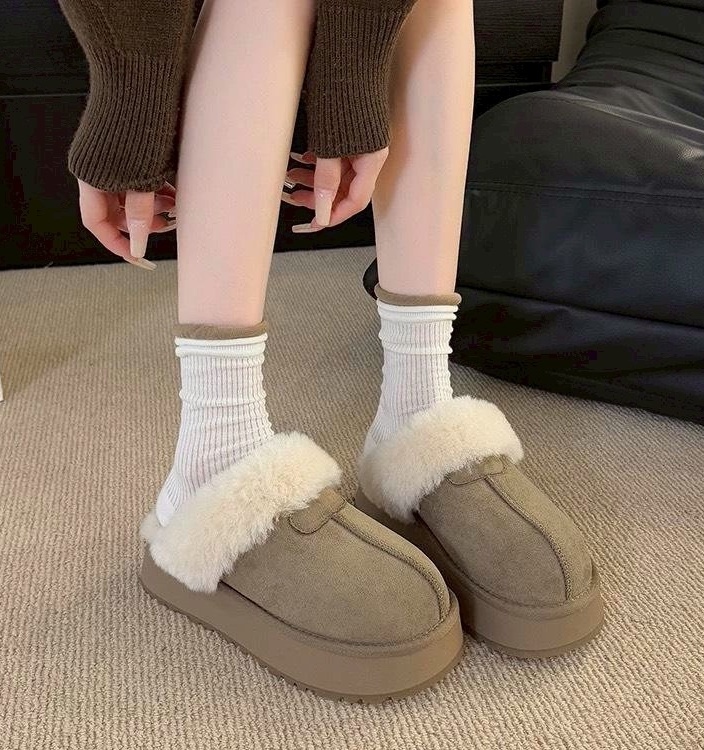 圓型貼布QQ毛半拖