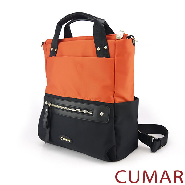 CUMAR|輕量雙色防潑水尼龍後背包