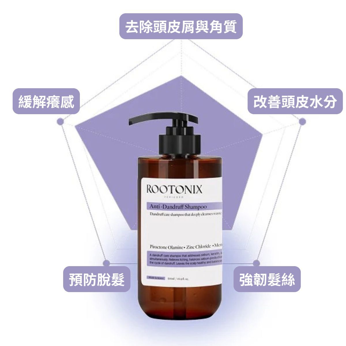 韓國 ROOTONIX 去頭皮防脫洗頭水 Anti-dandruff shampoo 500ml