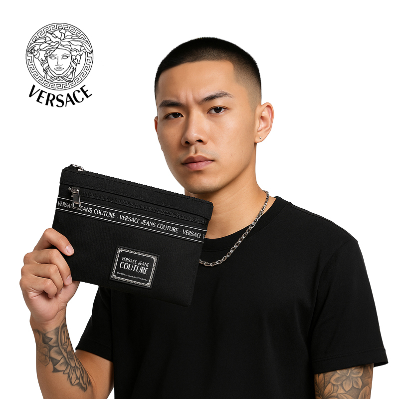 【Versace 凡賽斯】VRS-C023-8素黑白字母