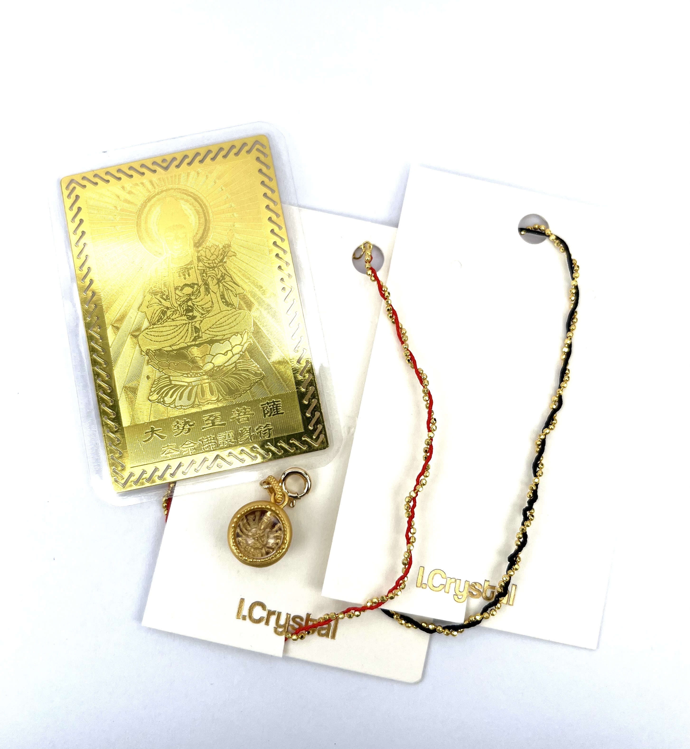 [預訂] [set J] 2026 I.Crystal 生肖守護套裝 (生肖幸運紅/黑繩+八大守護神吊墜+八大守護神心經卡)** （預最快1月中至尾才出貨)