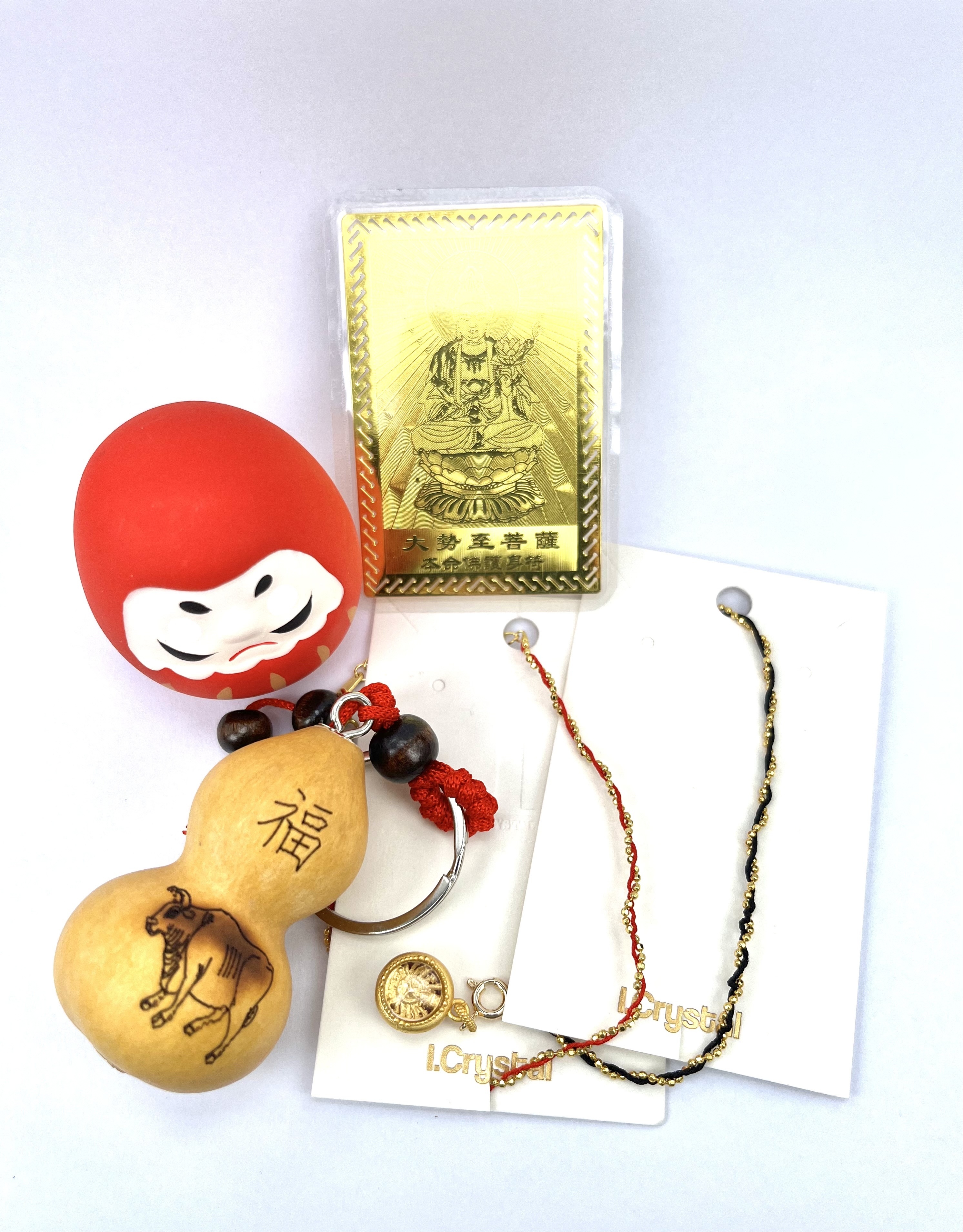 [預訂] [set I] 2026 I.Crystal 生肖守護套裝 ((生肖幸運紅/黑繩+八大守護神吊墜+八大守護神心經卡+生肖平安葫蘆+紅色達摩)** （預最快1月中至尾才出貨)