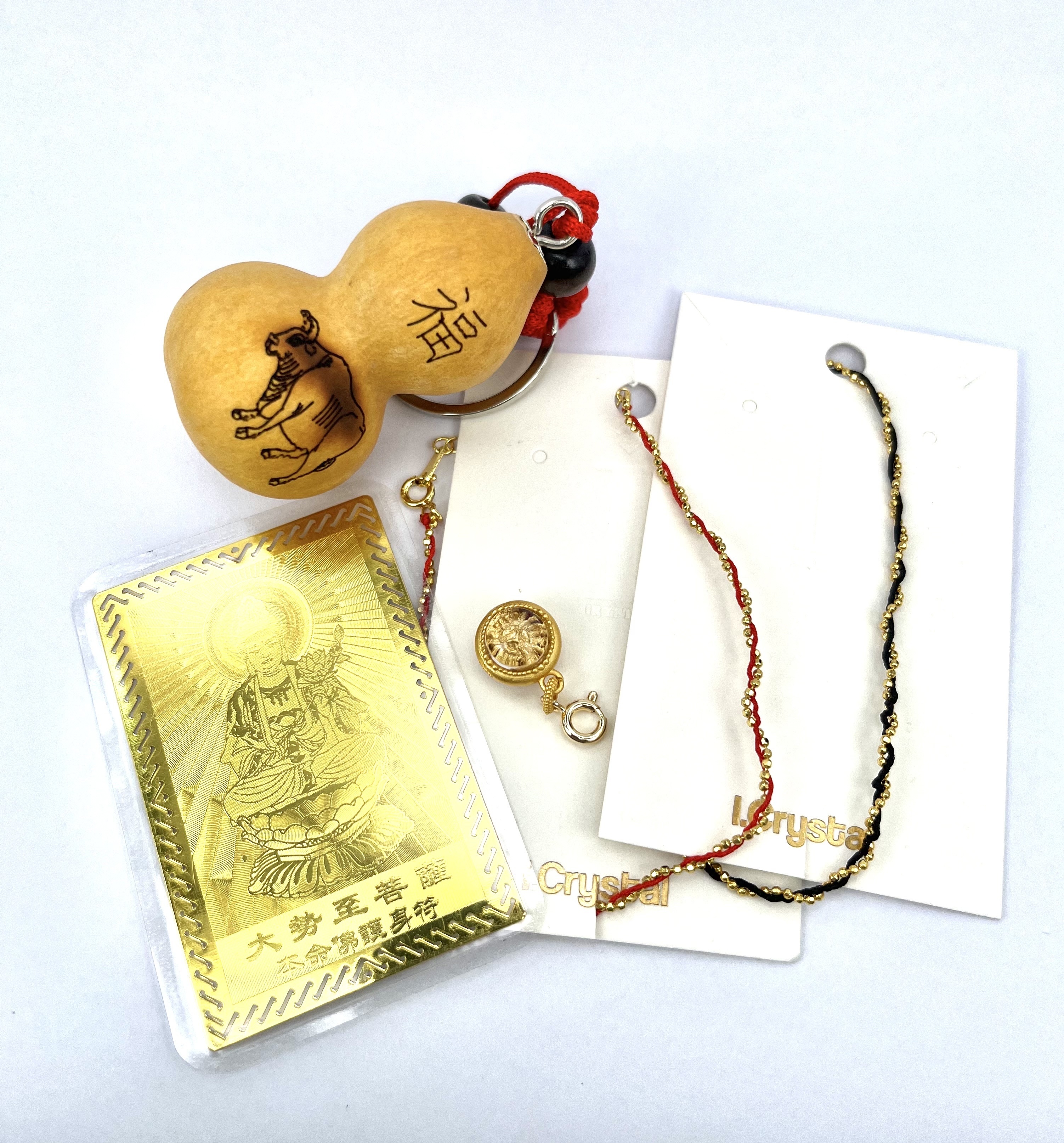 [預訂] [set F] 2026 I.Crystal 生肖守護套裝 (生肖幸運紅/黑繩+八大守護神吊墜+八大守護神心經卡+生肖平安葫蘆)** （預最快1月中至尾才出貨)