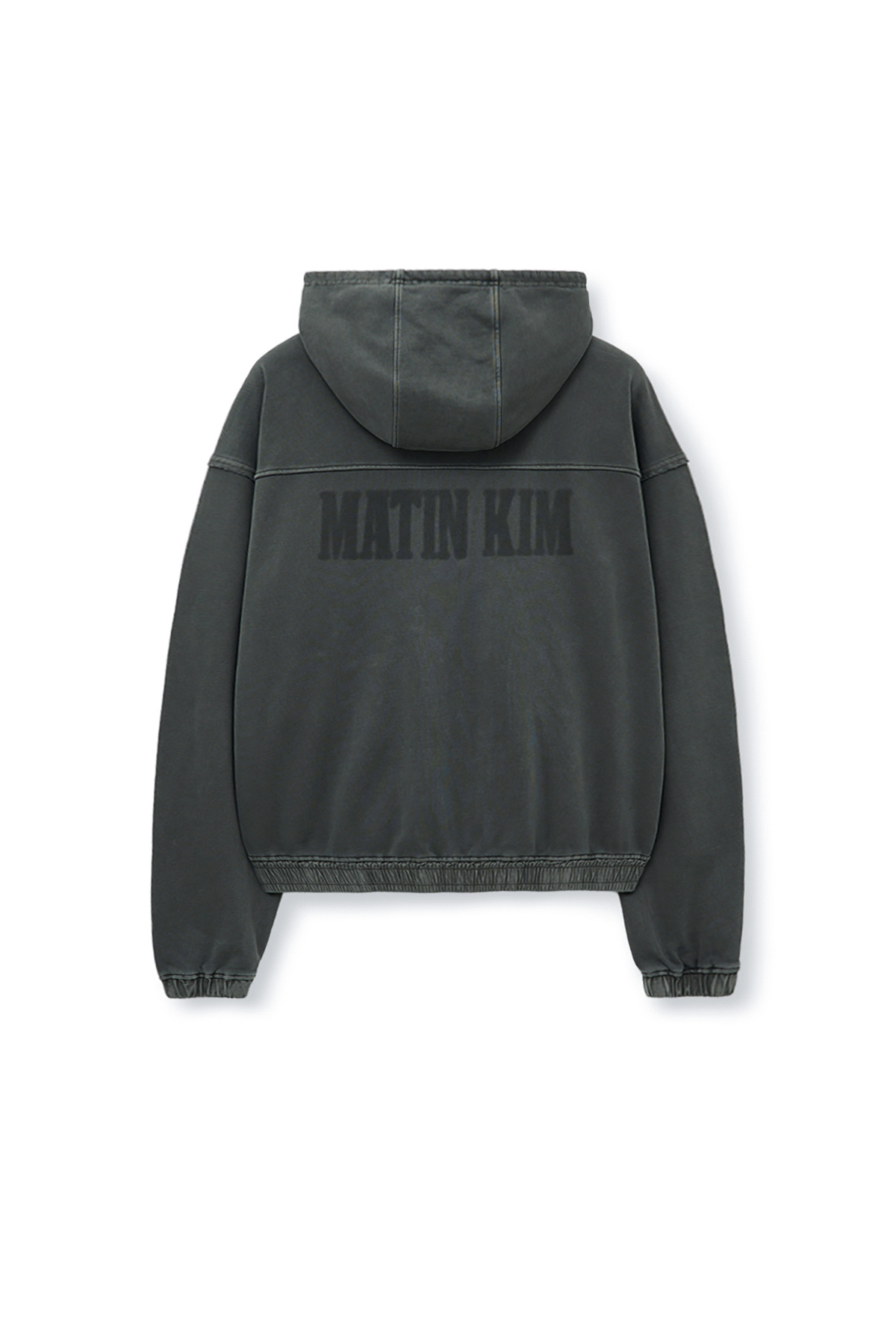 顏染LOGO拉鍊連帽上衣男款 炭灰