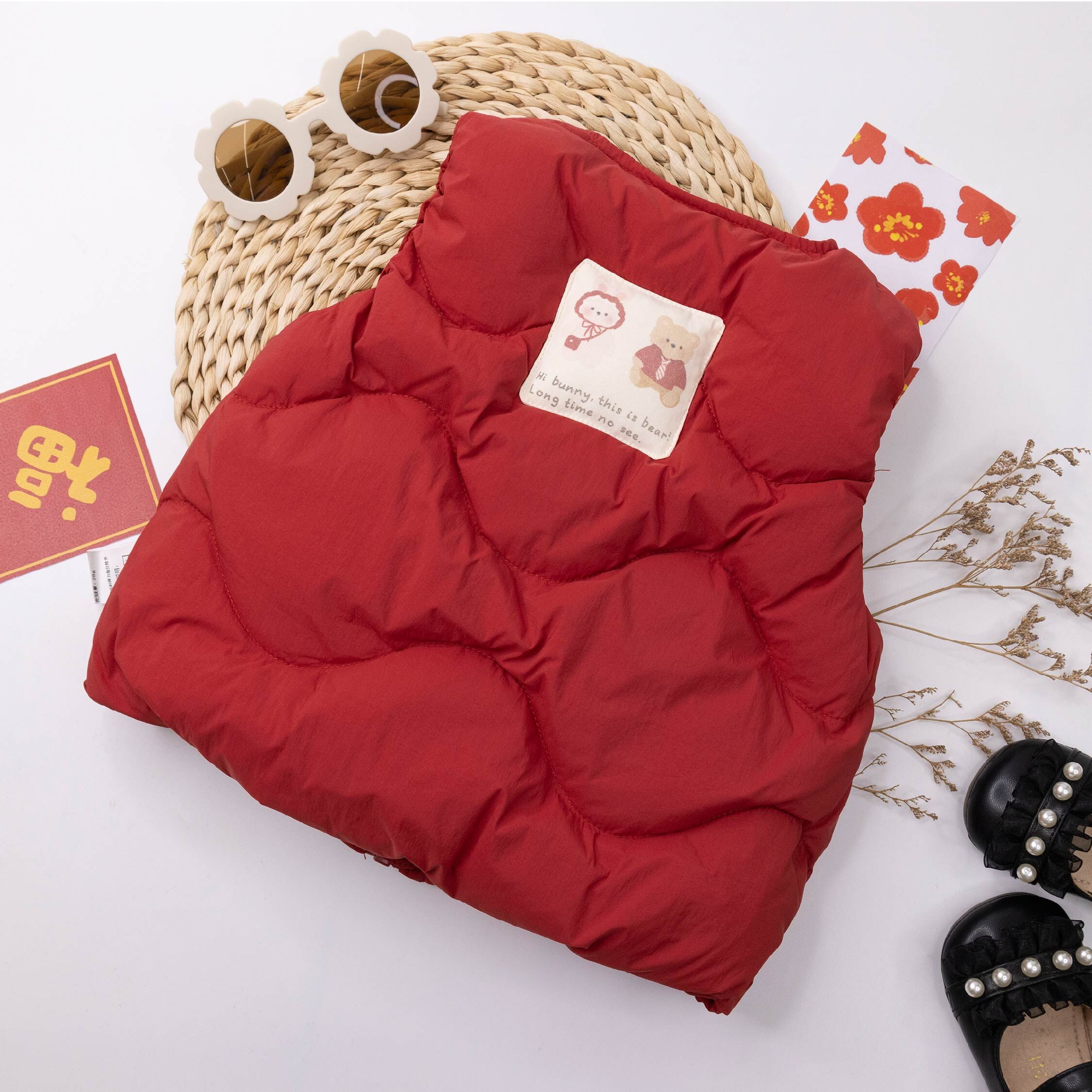 【H55691】手繪熊熊&兔兔羽絨背心