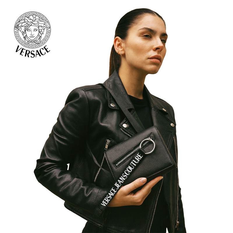 【Versace 凡賽斯】VERSACE-15皮款素面斜側背