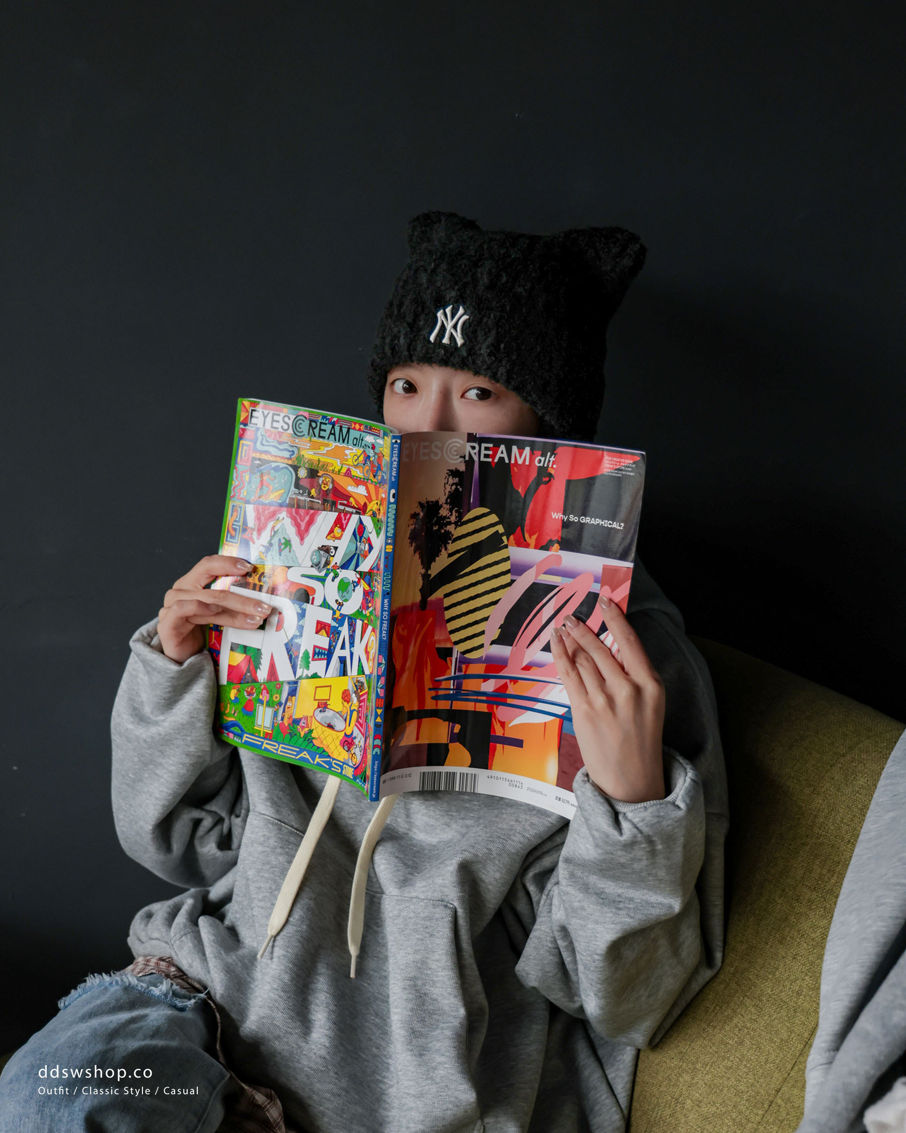 "代購" MLB 貓耳針織毛帽 KARINA同款