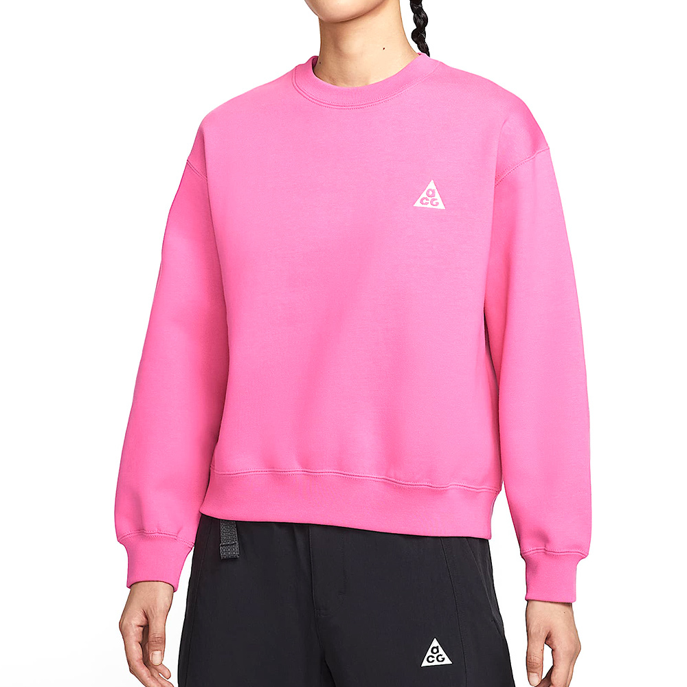 Nike Acg Tf Tuff Fleece Crw 女款 粉色 寬鬆 重磅 刷毛 大學T 長袖 IH0716-684