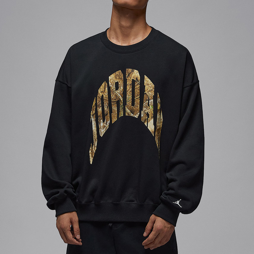 Nike J Brk Rlt Gfx Crew Lb 男款 黑色 喬丹 印花 大學T 長袖 IM6305-010