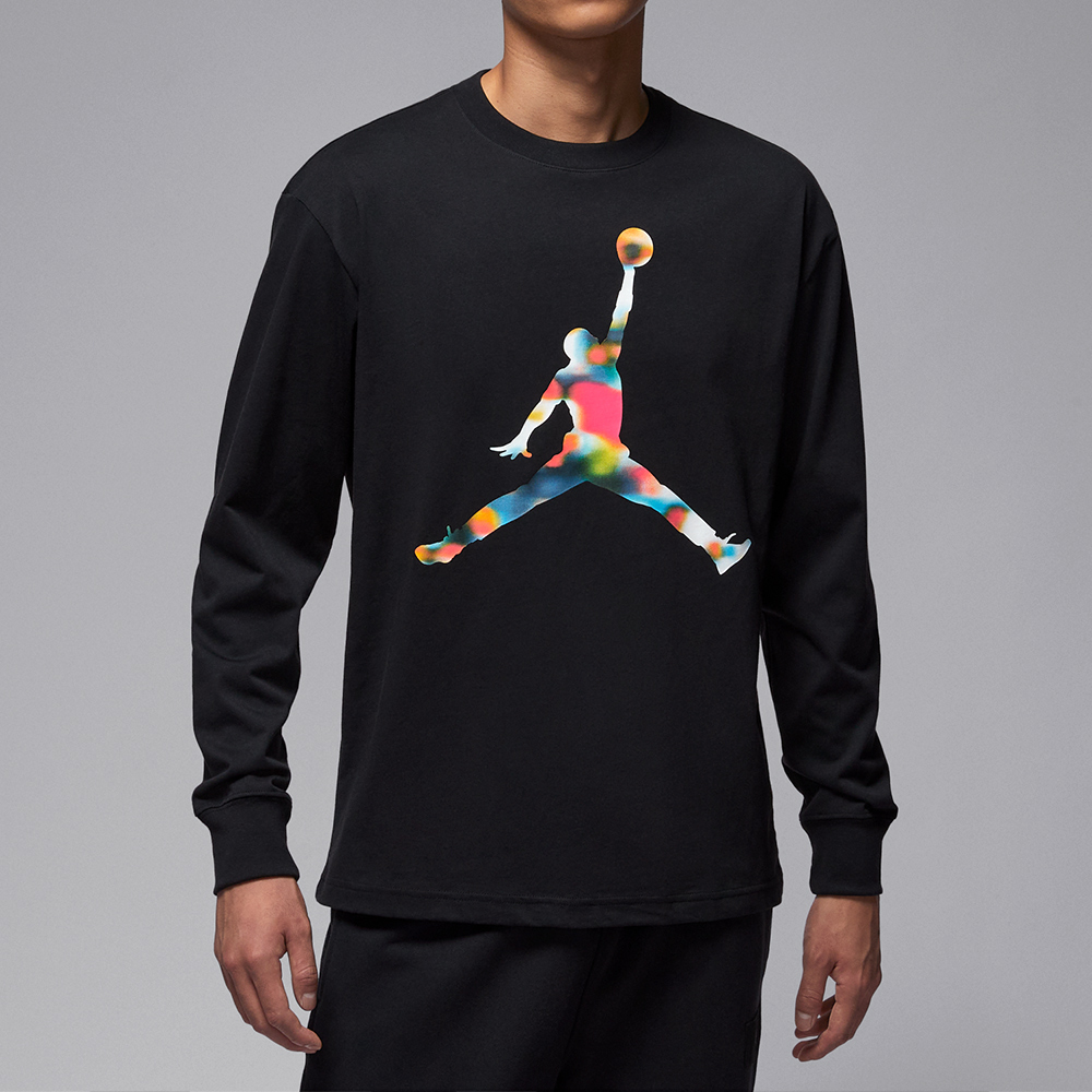 Nike J Flt Mtnside Gfx Ls Crew 男款 黑色 喬丹 印花 大學T 長袖 IM6512-010