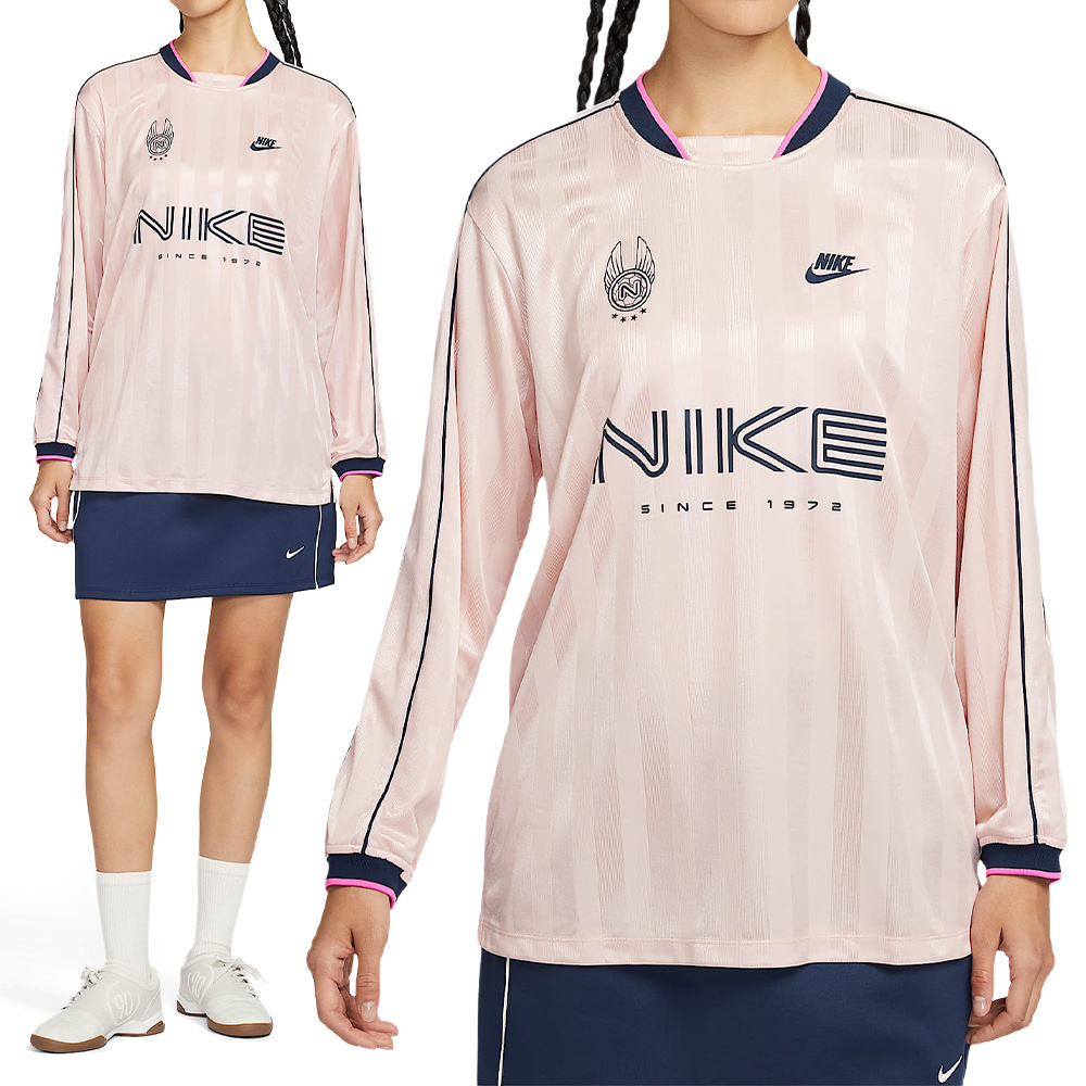 Nike Ls Jersey 女款 粉色 針織 寬鬆 長袖 IM7453-667