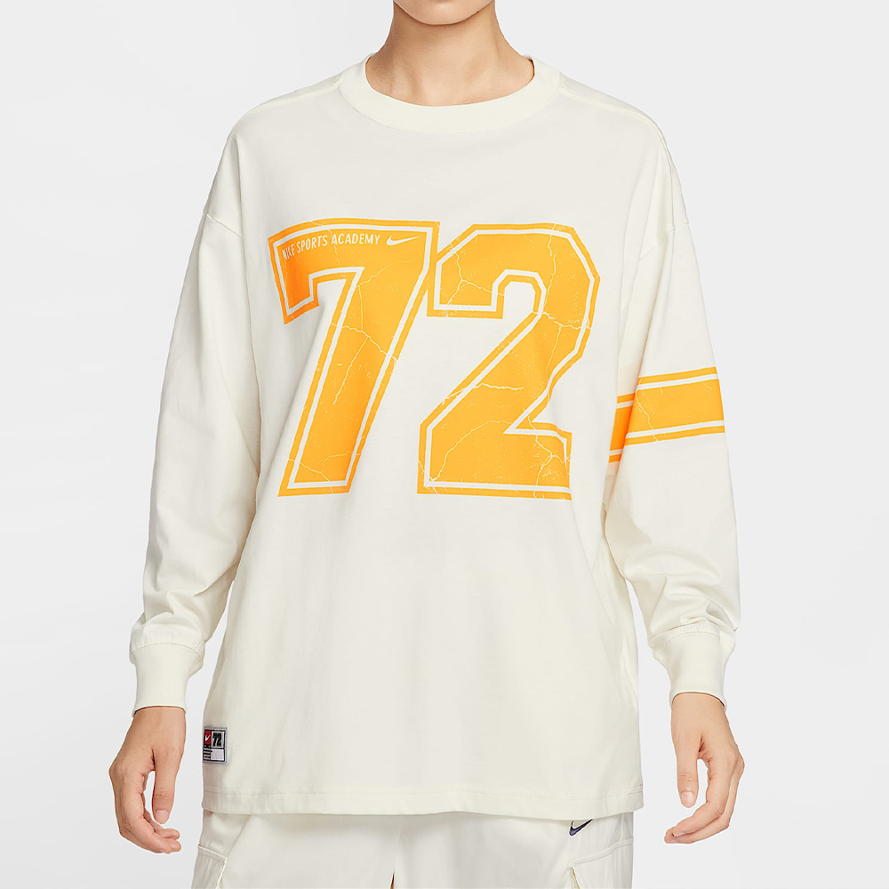 Nike Ls Tee Os Gcel 女款 米黃色 寬鬆 落肩 大學T 長袖 IO0481-047
