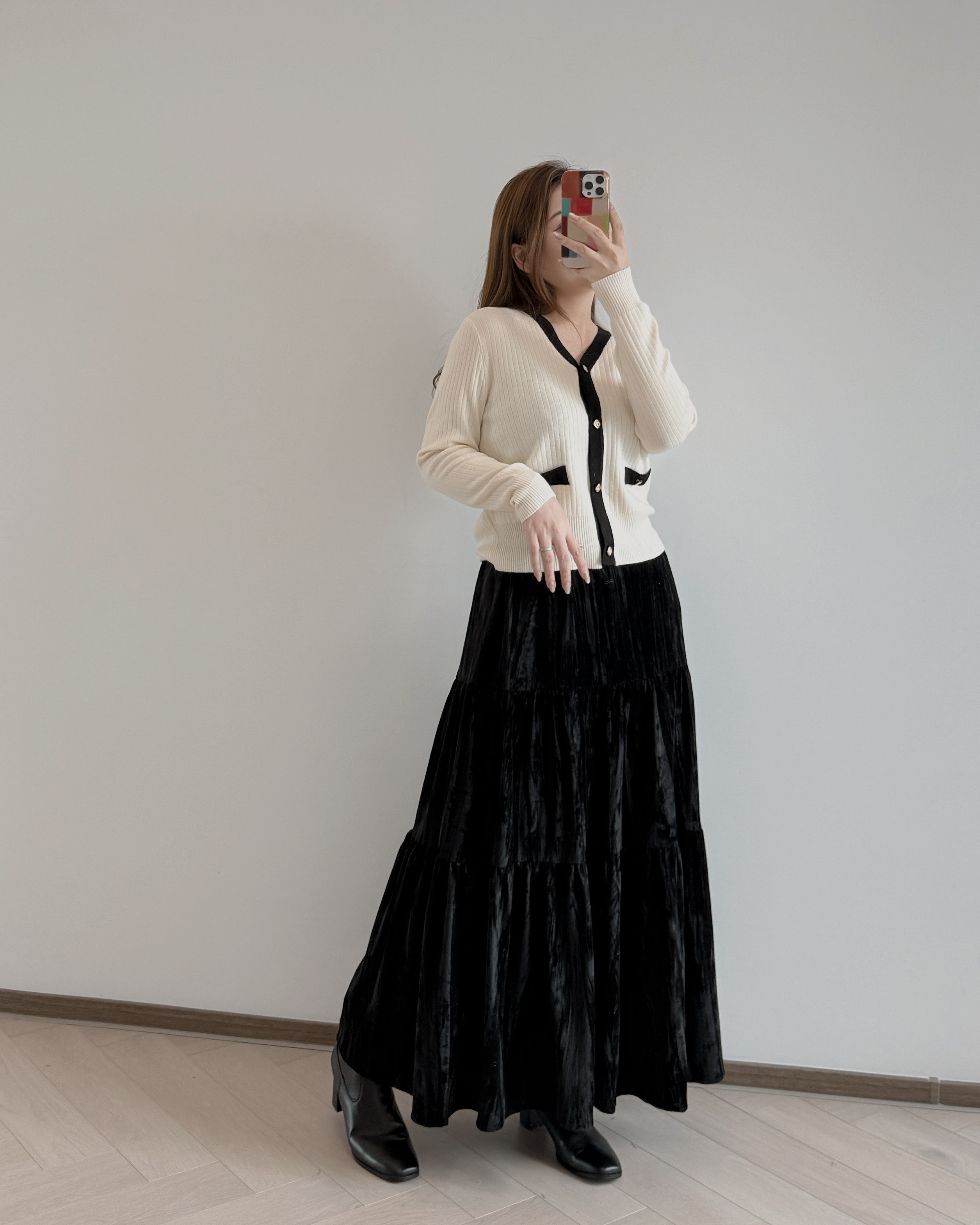 現貨 7282 小香風V領針織羊毛薄外套