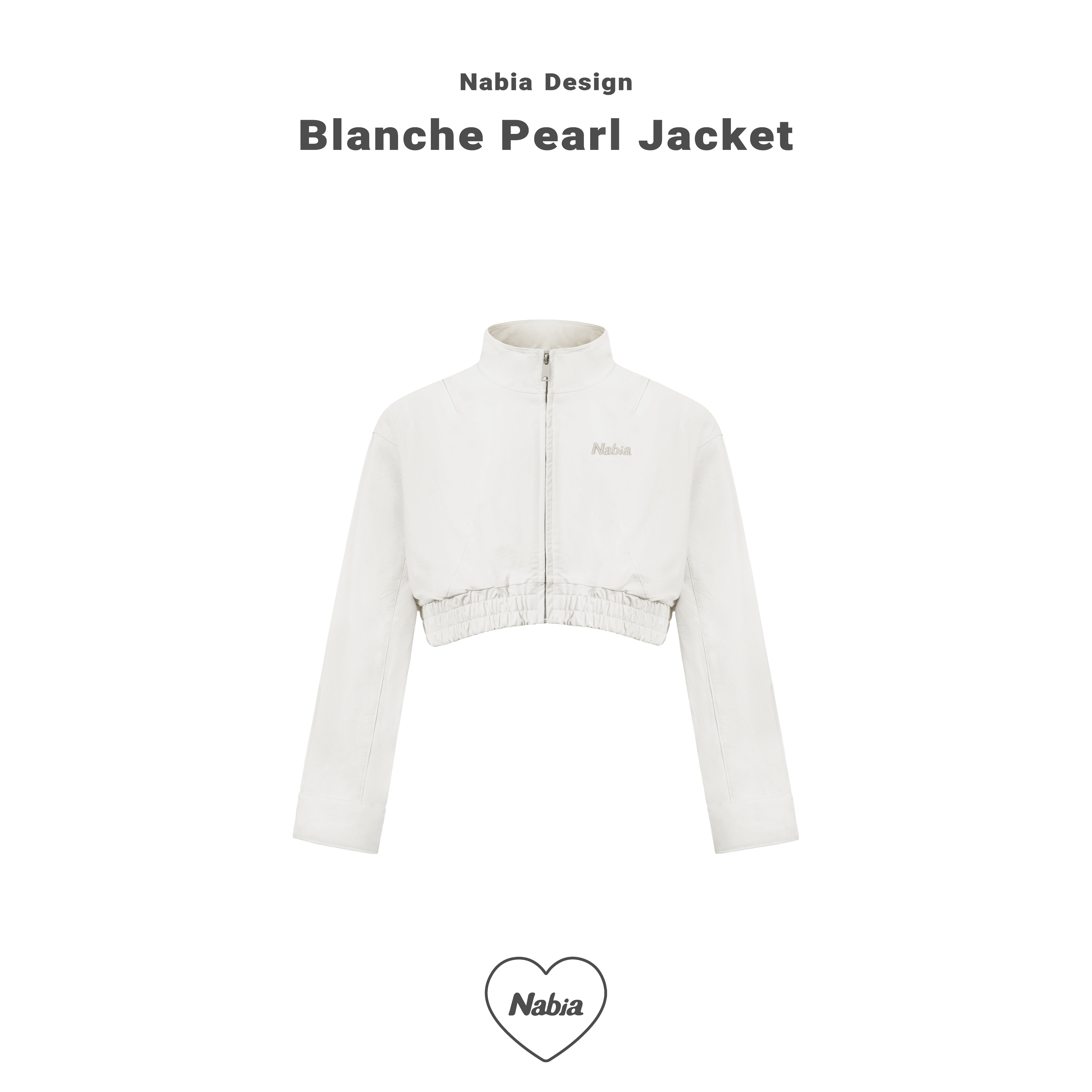 奶油短版皮革外套