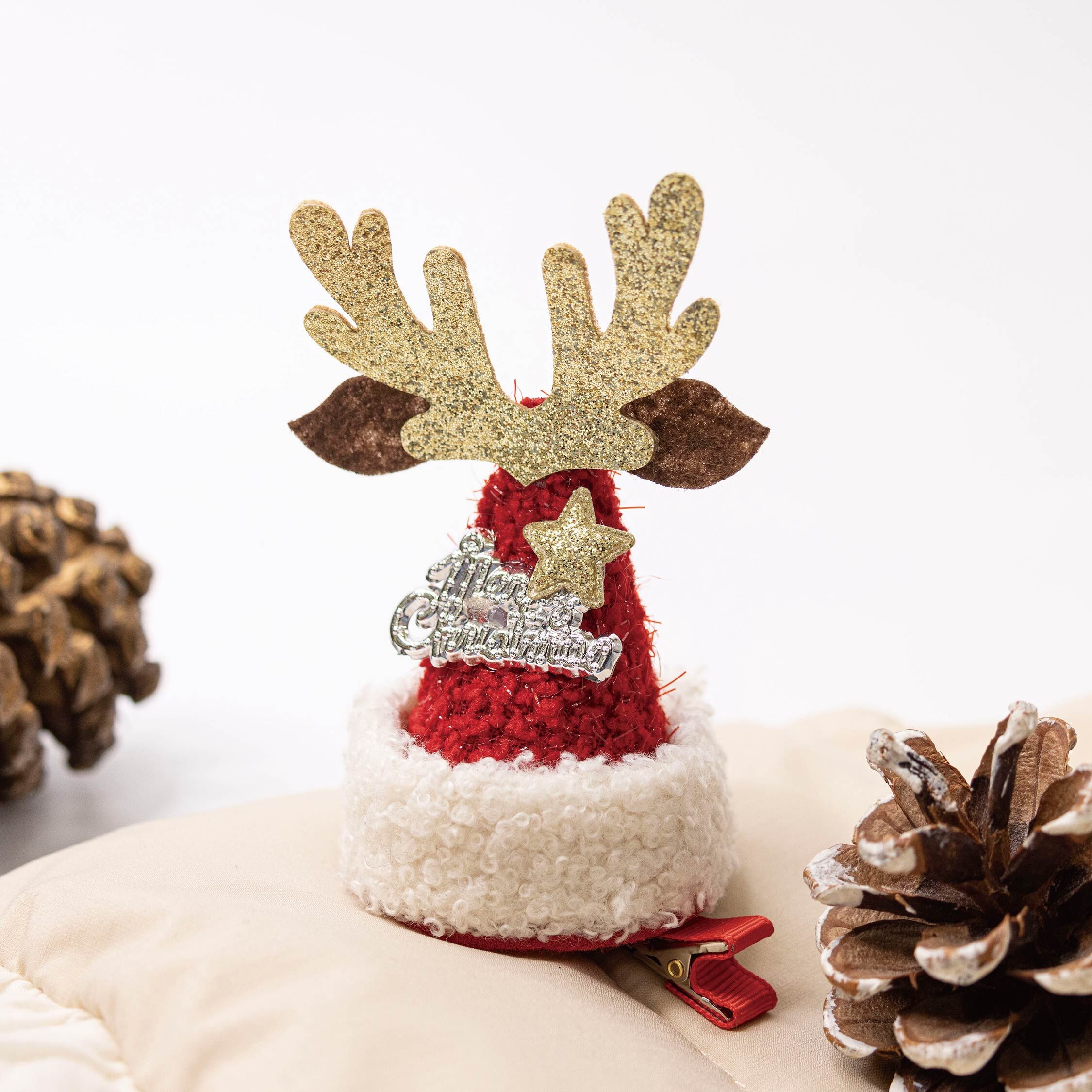 【JA0469】麋鹿聖誕帽鴨嘴夾