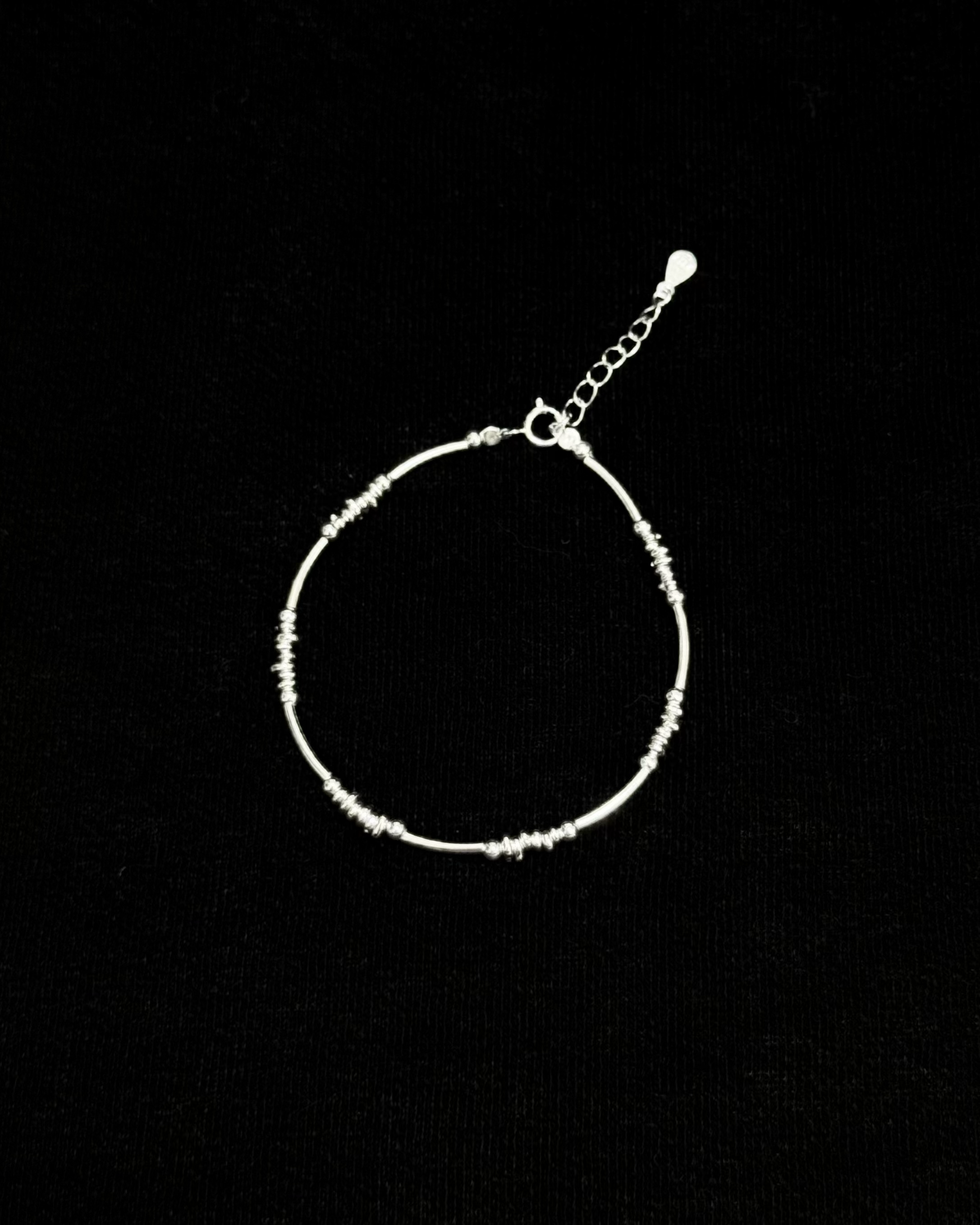 925純銀細圈小珠間距手鏈