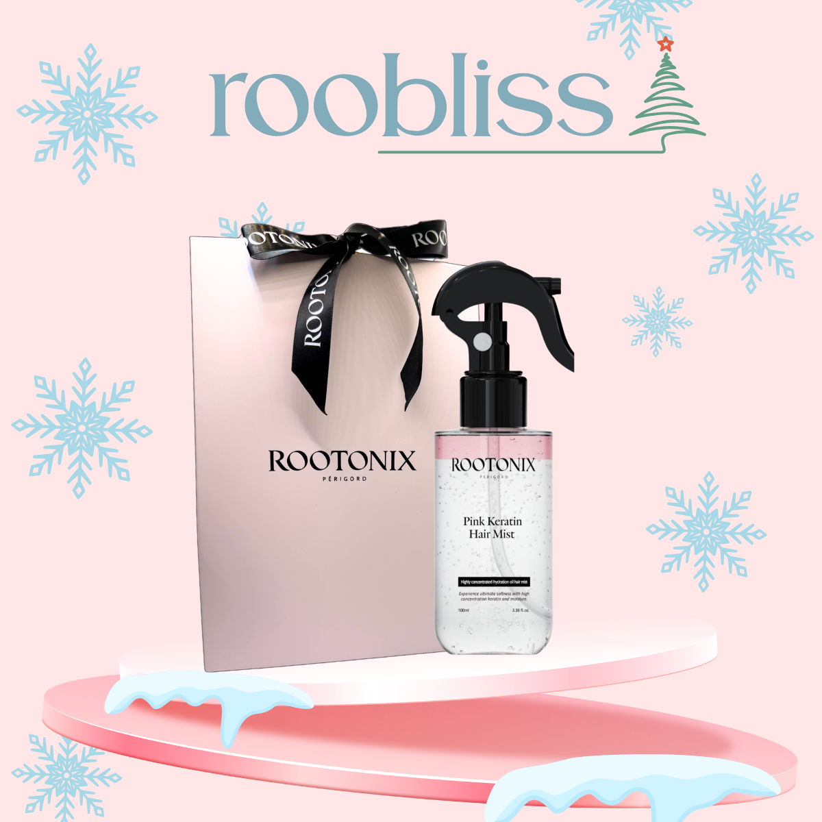 韓國熱賣ROOTONIX抗熱力抗毛躁護髮噴霧 roobliss Pink Keratin Hair Mist 120ml